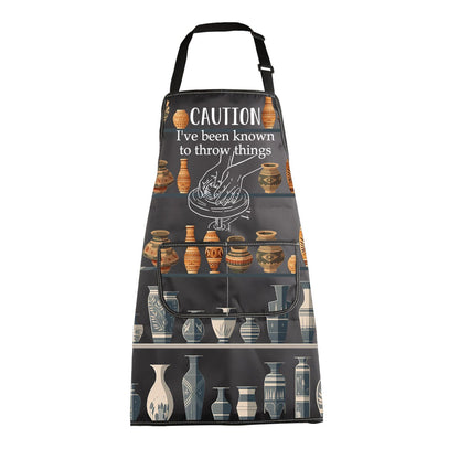 MBMSO Pottery Artist Apron for Pottery Lover Gifts Ceramics Gifts Caution I've Been Known To Throw Things Pottery Maker Gifts