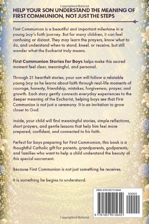 First Communion Stories for Boys: Walk with God: A Heartwarming Catholic Gift Book for Boys to Grow in Faith, Understand the Eucharist, and Build a Strong Spiritual Foundation