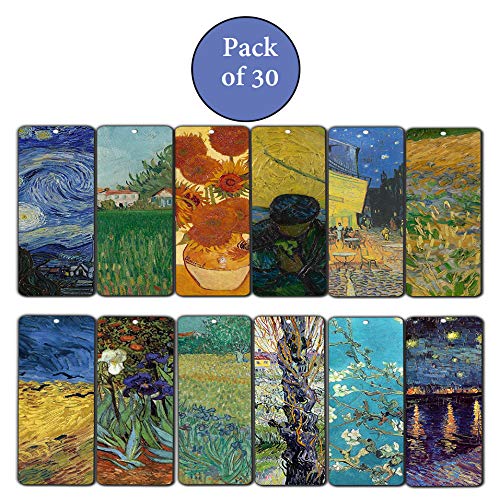 Loving Vincent Van Gogh Inspiring Quotes Bookmarker Cards (36-Pack) - Cool Book Classical Painting Art Print Decal - Stocking Stuffers Gifts for Men Women Teens Thanksgiving Christmas