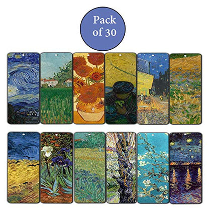 Loving Vincent Van Gogh Inspiring Quotes Bookmarker Cards (36-Pack) - Cool Book Classical Painting Art Print Decal - Stocking Stuffers Gifts for Men Women Teens Thanksgiving Christmas