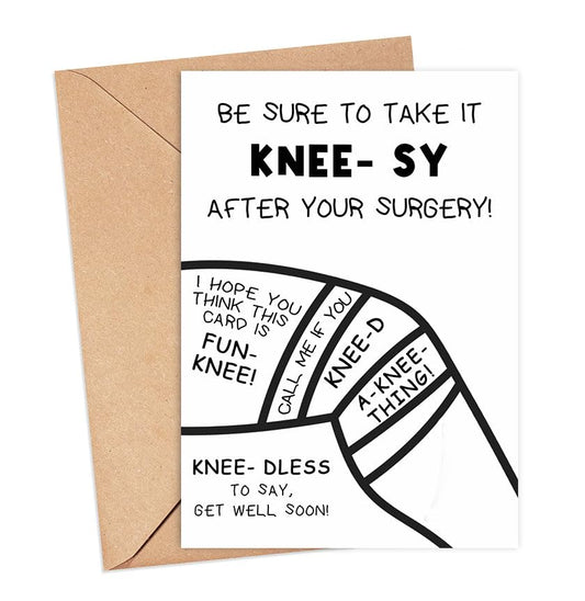 Funny Knee Surgery Card - Funny Get Well Soon After Surgery Card - Surgery Recovery Card - Hopes The Patient Feels Better Soon Card - Wonderful Card For Knee Surgery Patient