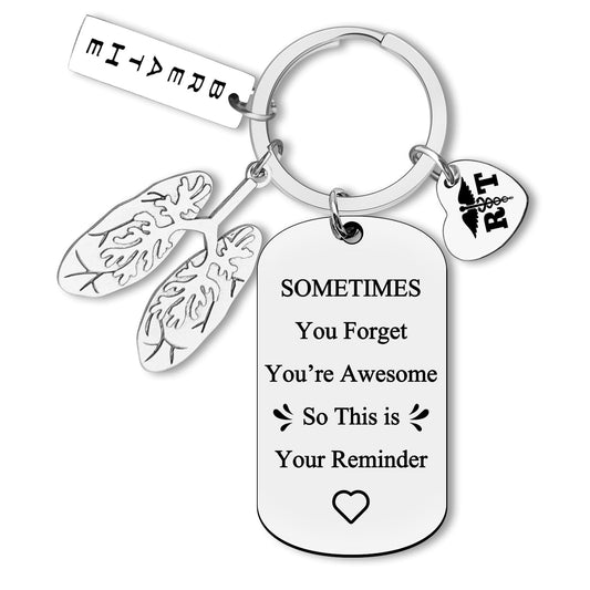 Dabihu Respiratory Therapist Gift RT Keychain Inspirational Therapist Graduation Gift Radiology Technologist Respiratory Care Week RT Therapy Gifts Coworker Encouragement Keyring