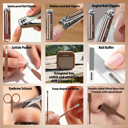 Nail Clipper Set,Manicure Set 8 in 1,Adult Easter Basket Stuffers Men,Nail Supplies,Pedicure Kits,Cuticle Cutter,Mens Manicure Set for Thick Nails for Seniors,Gifts for Husband