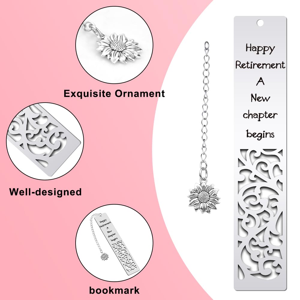 Quimoy Happy Retirement Bookmark for Women, Retirement Gift for Woman Coworker Employee Boss Leader Friends Retired Teacher Nurse, Going Away Gifts for Colleagues, Retirement Gifts for Women 2026
