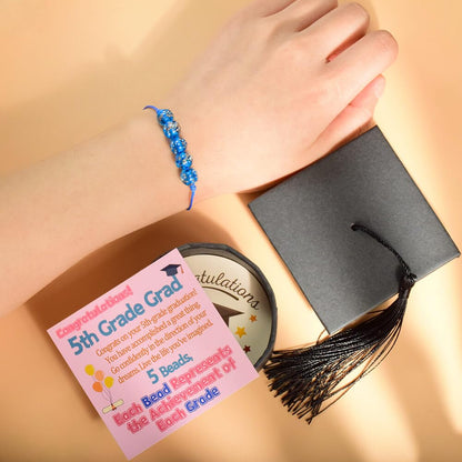 5th 6th 8th Grade Graduation Bracelets Gifts for Her Him Grad Card Congratulations Gift Graduates Cap Box Graduating Daughter Son Granddaughter Grandson Nephew Niece Bracelet Jewelry Ideas Unique