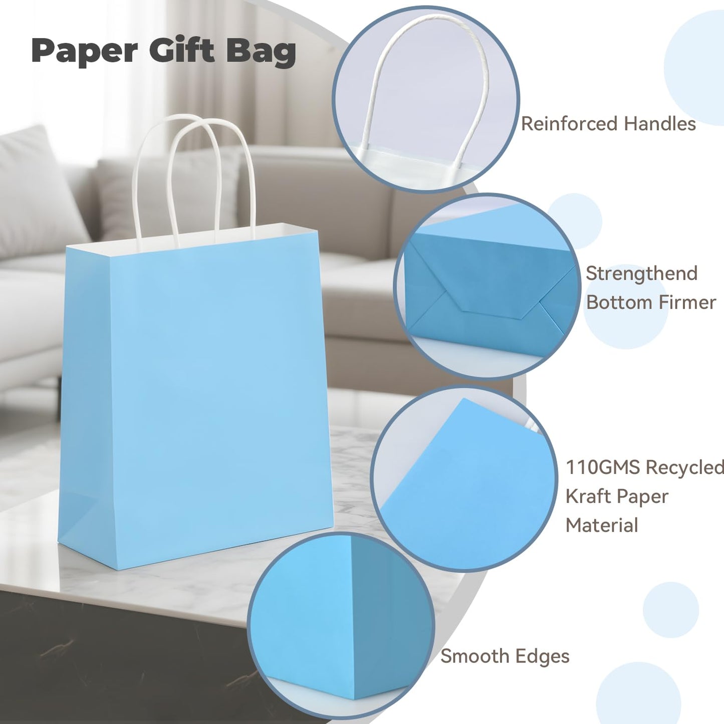 Brothersbox 32Pcs Small Paper Gift Bags with Handles 6.3"x3.15"x8.7", 8 Colors Rainbow Kraft Paper Goodie Bags Bulk, Party Favor Bag for Kids Birthday, Celebrations, Retail, Crafts, Wedding