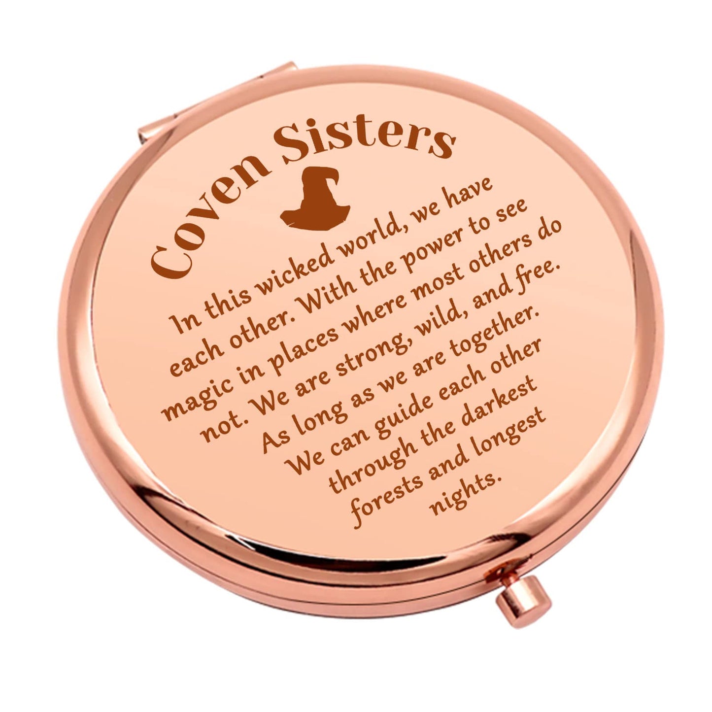 Witchy Gifts Witch Stuff Compact Makeup Mirror for Coven Sister Birthday Gifts for Witchcraft Lover Witchy Friend Gift Halloween Party Gift Folding Makeup Mirror for Girl Friends