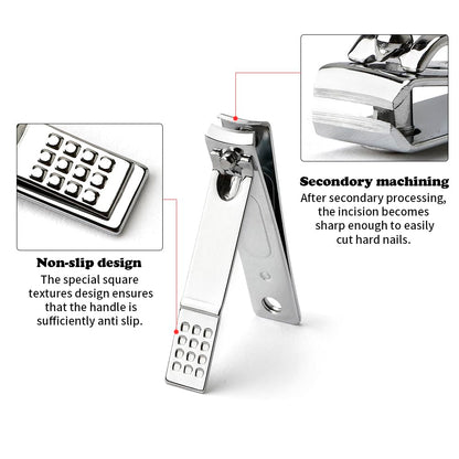 Easter Basket Stuffers Nail Clippers Manicure Kit for Men Pedicure Tools Personal Care Metal Fingernail Cutter Manicure Set Professional Grooming Kit 8 in 1 Nail Tools Silver