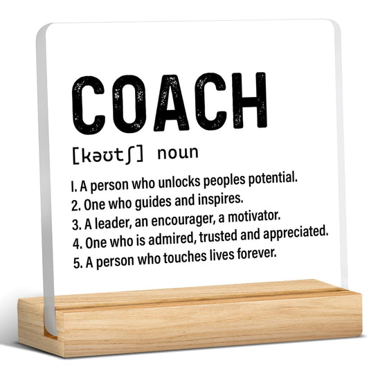 Best Coach Gift, Appreciation Gifts for Coaches, Retirement Gifts for Coaches, Coach Definition Acrylic Desk Sign Decor