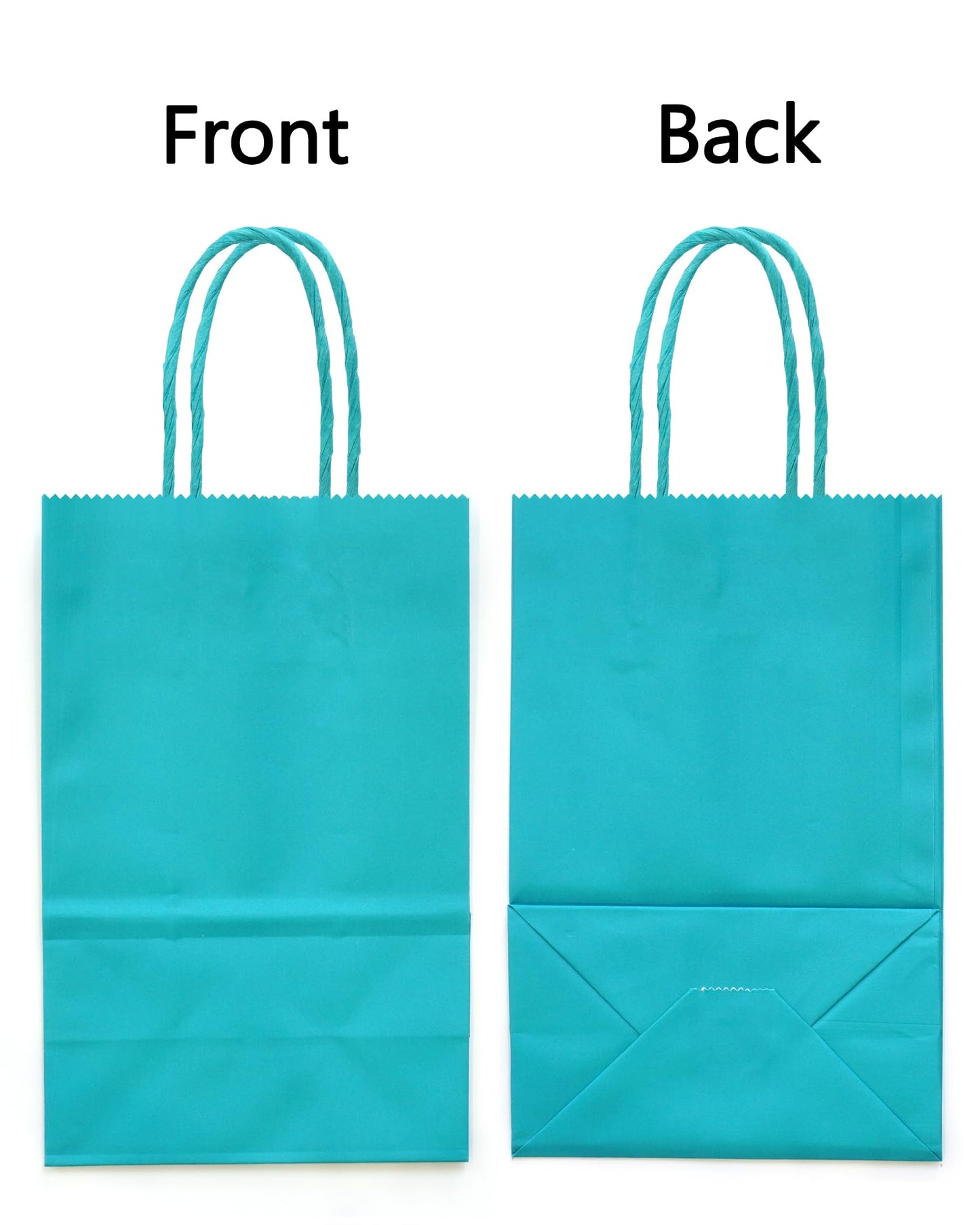 AZOWA Teal Gift Bags with Tissue Paper Small Teal Kraft Paper Bags with Handles (8.3 x 5.1 x 3.1 in, 20 Pcs)