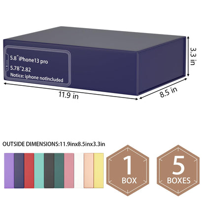 ROSTELACK Blue Gift Box 11.9" x 8.5" x 3.3" with Magnetic Closure Lid Boex for Presents,Bridesmaid Gifts Box,Cute Box,Birthday Boxs,Luxury for Gift Packaging, Magnetic Gifts Boxe for Wrapping