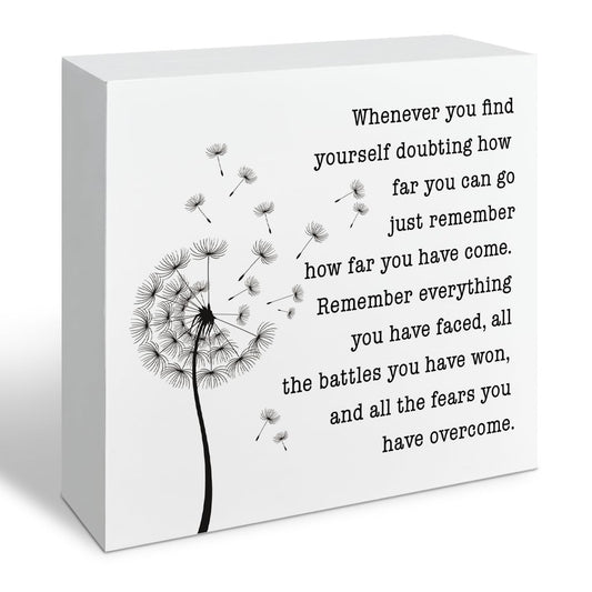 Inspirational Quote Wooden Box Sign, Inspirational Quotes Gifts, Whenever You Find Yourself... Wood Plaques Desk Décor, Motivational Box Wood Sign, Graduation Decor Gift, Therapist Gifts