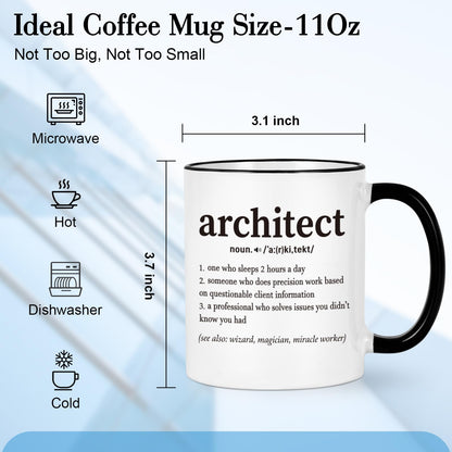 Cabtnca Architecture Gifts, Christmas Gifts for Architects & Architecture Students Teachers, 11Oz Mug with Architect Text, Graduation Birthday Office Gift for Men Women