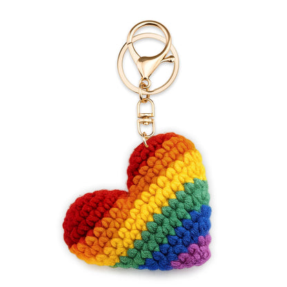 Lesbian Stuff LGBTQ Gifts for Girlfriend Boyfriend Crochet Rainbow Keychain Lesbian Gifts Gay Pride Accessories