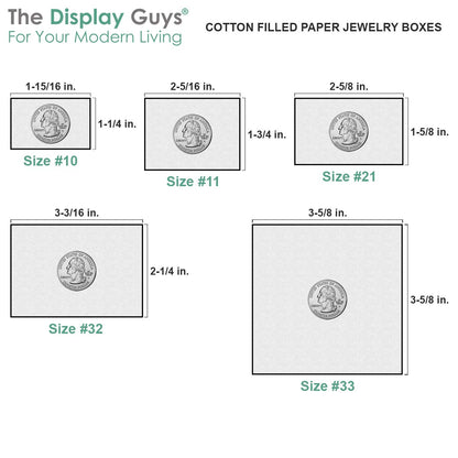 TheDisplayGuys - 25-Pack #33 Cotton Filled Cardboard Paper Jewelry Boxes Gift Case - Matte Black (3.5" x 3.5" x 1.0") - for Shipping or Storage