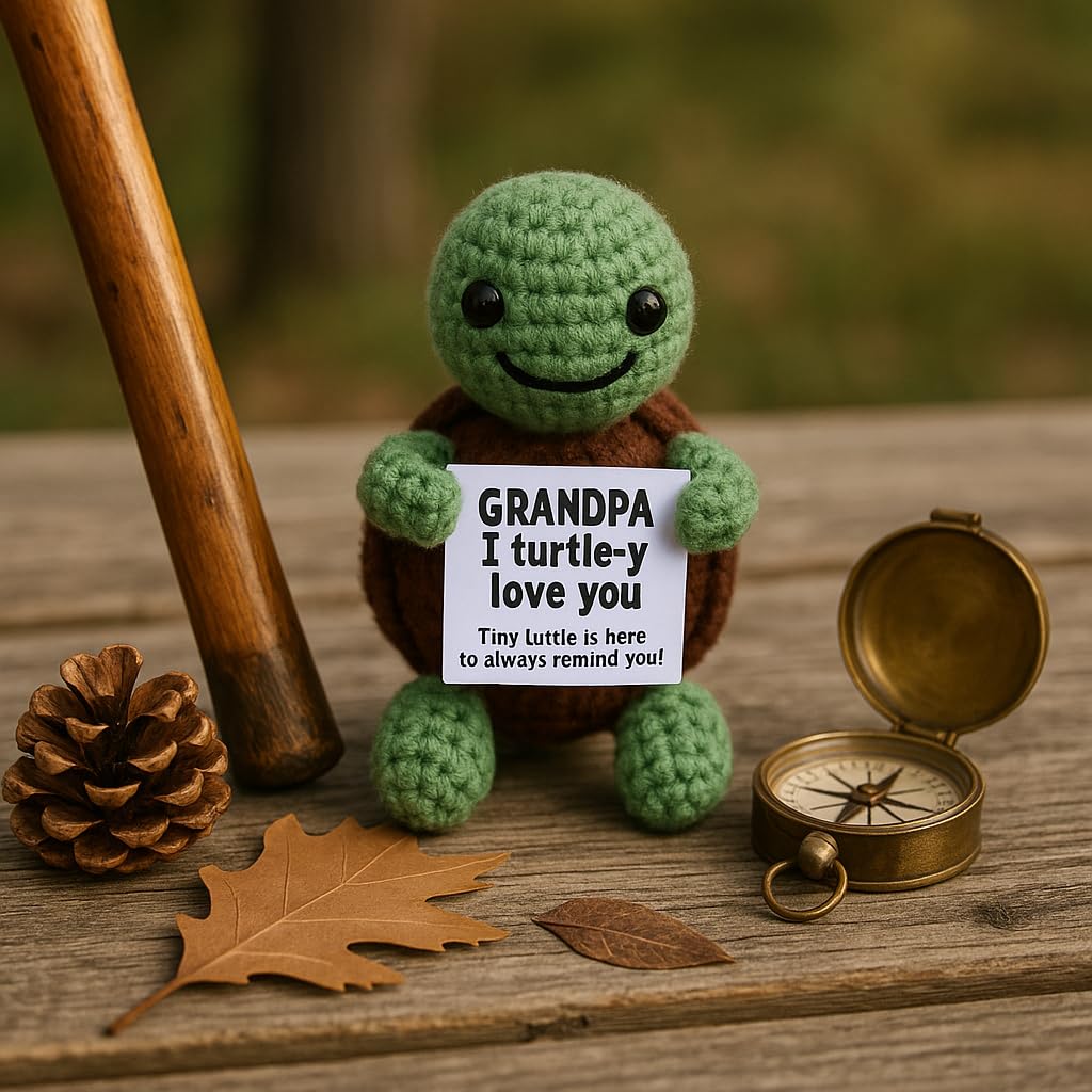 Fathers day Gift for Grandpa, Mini Funny Turtle, Christmas Grandpa Gifts from Granddaughter Grandson, Funny Grandpa Birthday Gift