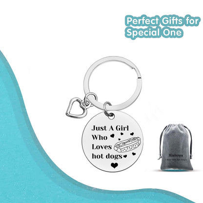 Xiahuyu Hot Dog Gifts for Women Girls Hot Dogs Keychain Hot Dog Lover Gift Food Lover Gift Hot Dogs Themed Gifts Christmas Birthday Present for Her Best Friend Sister Daughter Girlfriend