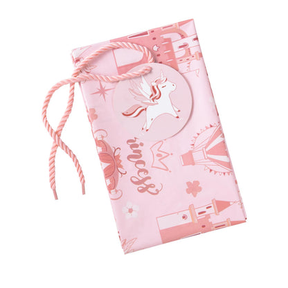 WRAPAHOLIC 56" Extra Large Princess Plastic Gift Bag - Princess Castle Design Pink Jumbo Bike Bag Gift Wrap for Kids Girls Birthday and Baby Girl Shower - 56" H x 36" W