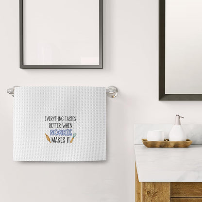Nonnie Gifts Kitchen Towels, Nonnie Grandma Gifts from Grandkids, Gifts for Grandma Dish Towels for Kitchen, Grandma Gifts for Christmas Birthday Hand Towels for Bathroom, 16x24 Inches