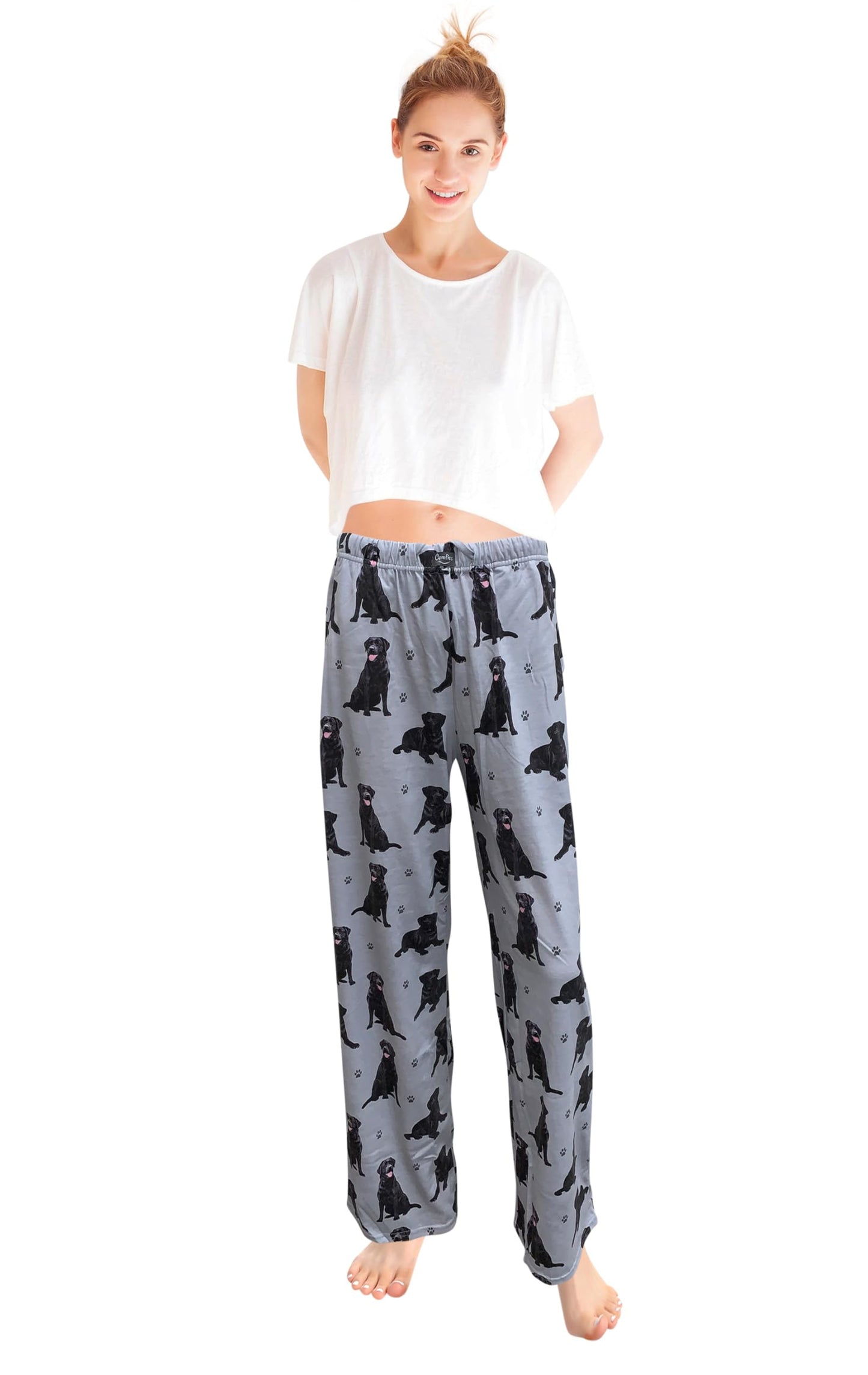 Black Lab Unisex Lightweight Cotton Blend Pajama Bottoms – Soft and Comfortable – Perfect for Black Lab Gifts