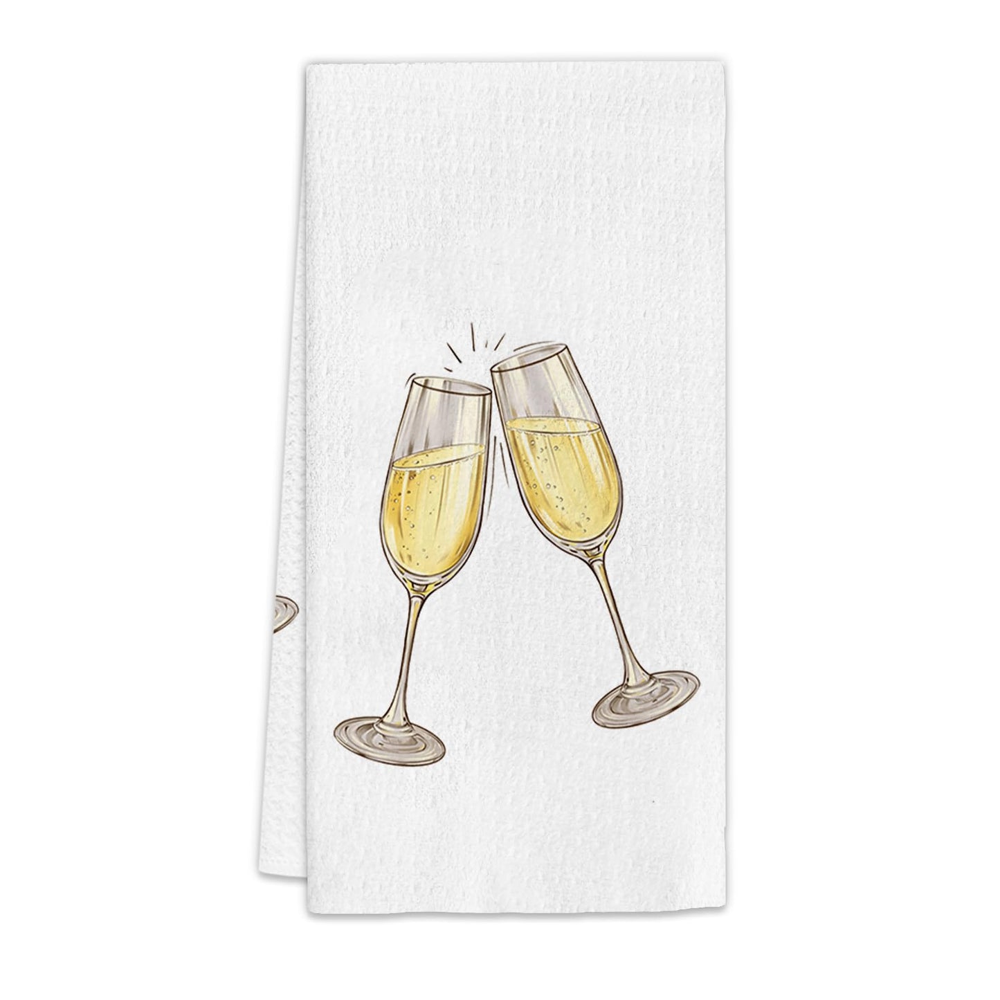 Champagne Decor Kitchen Towels, Champagne Home Bar Dish Towels, ChampagneFlute Themed Decorative Hand Towels for Kitchen Home Bars, ChampagneLover Gift HomeBar Kitchens Decor(16x24 Inch)