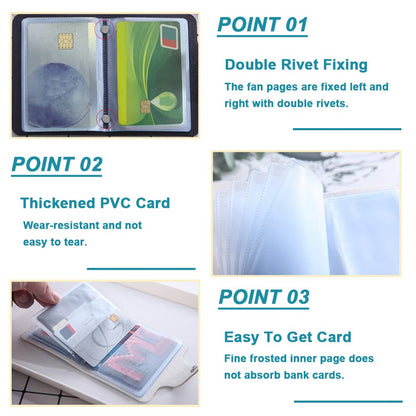 4Pcs Credit Card Holder, Leather Business Card Organizer with 24 Card Slots, Credit Card Protector, Credit Card Wallet Sleeve Case for Managing Your Cards, Style B