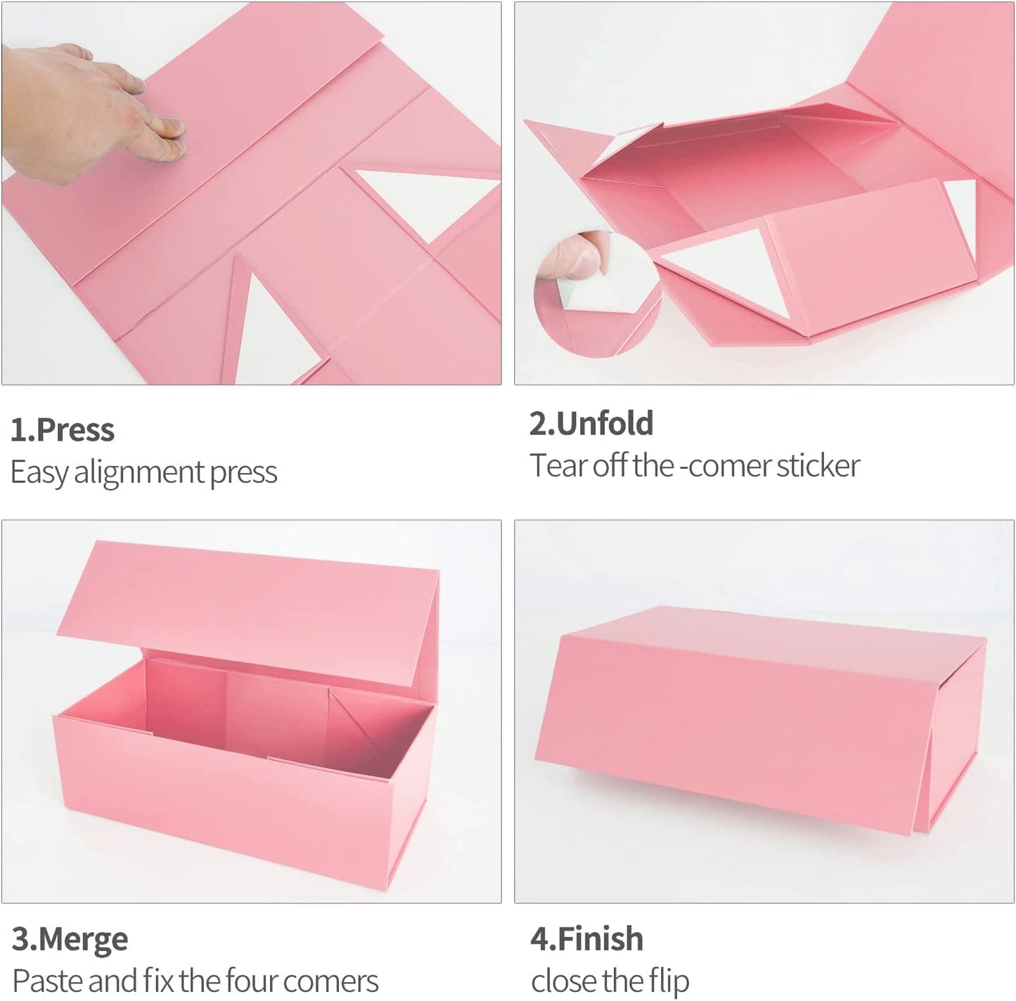 Gift Boxe 10" x 6" x 3" with Magnetic Closure Lid Gift Boxes for Presents,Bridesmaid Gifts Box,Cute Box,Birthday Gift box,Luxury for Gift Packaging, Magnetic Gift Box for Wrapping Gifts (Pink/5PCS)