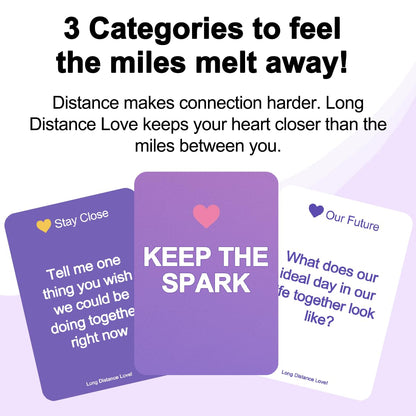 Long Distance Love – Long Distance Relationship Card Game for Couples, 150 Conversation Starter Cards for Video Calls & Virtual Date Night, Gift for Boyfriend or Girlfriend