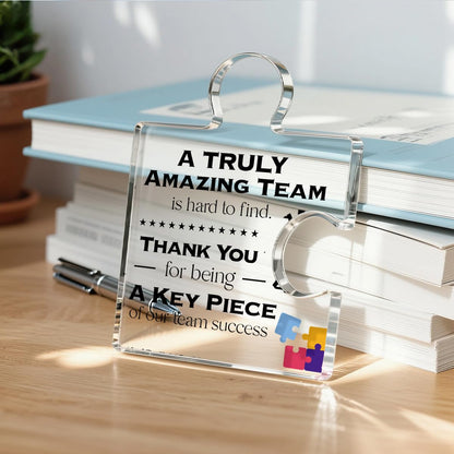 Team Thank You Appreciation Gifts for Coworkers Colleagues Employees, Teamwork Gift Best Teams Ever Gifts a Truly Amazing Team Is Hard to Find Acrylic Puzzle Piece Plaque Office Decor