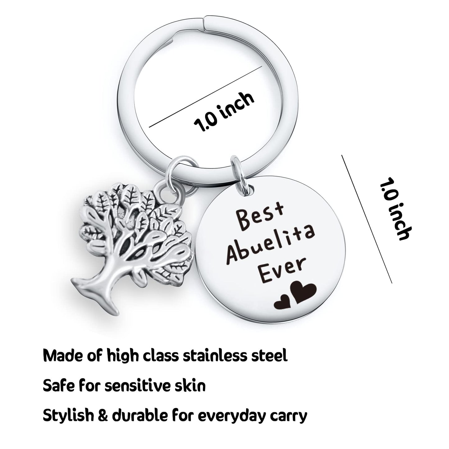 RSZOTW Abuelita Gifts Abuela Gifts Grandma Keychain Best Abuelita Ever Jewelry For Mimi Granny Grandmother Keychain Mother's Day Gift