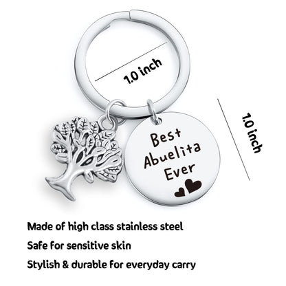 RSZOTW Abuelita Gifts Abuela Gifts Grandma Keychain Best Abuelita Ever Jewelry For Mimi Granny Grandmother Keychain Mother's Day Gift