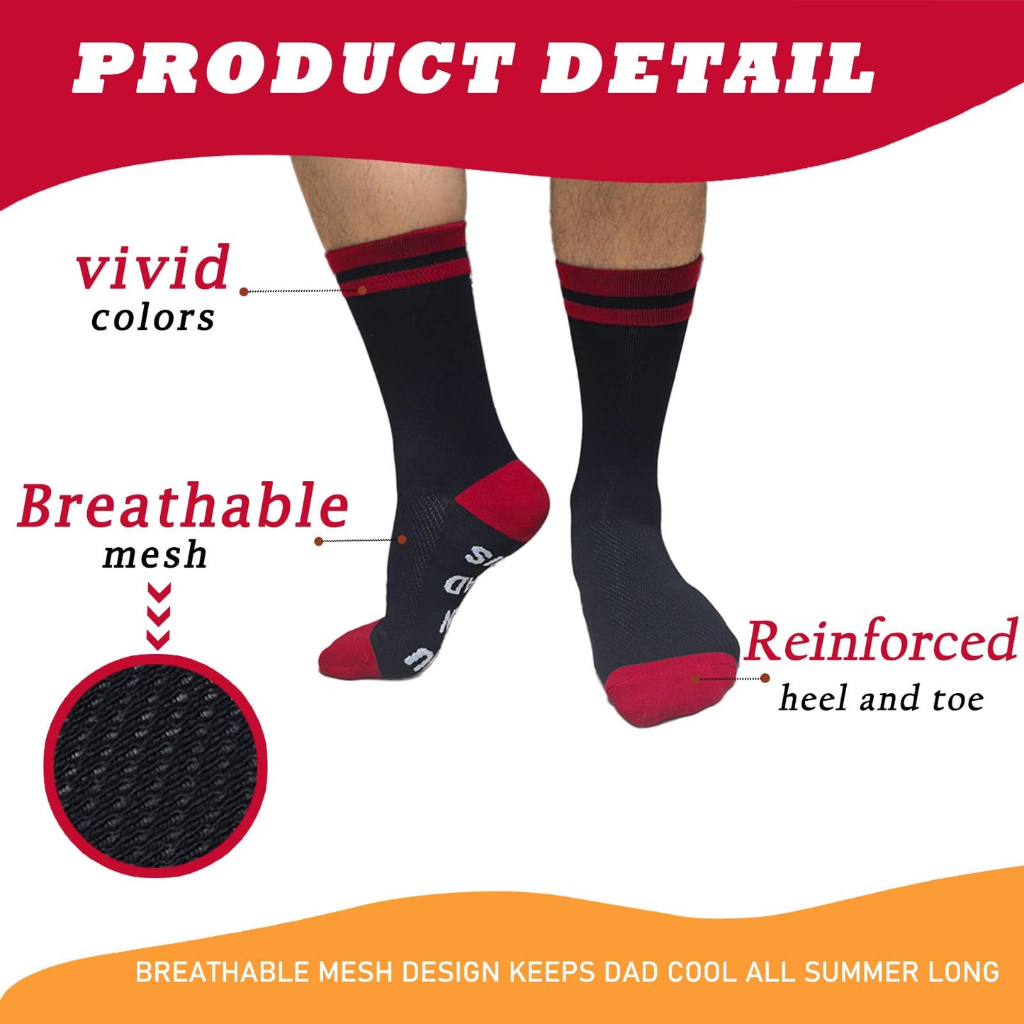 Novelty Drinking Theme Crew Socks, Fun Father Day Gift for Dad, Gift for Drinks Lovers in Birthday Party Christmas Fit Shoe Size 10-13