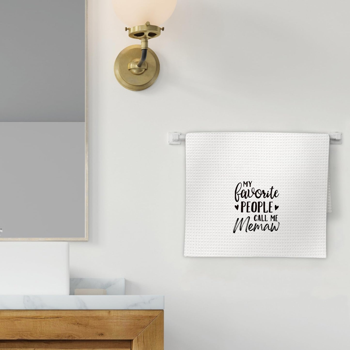 Memaw Gifts Kitchen Towels, Gifts for Memaws Grandma Dish Towels, Memaws Grandma Gifts from Grandkids, My Favorite People Call Me Memaw Decorative Hand Towel for Kitchen Bathroom(16x24 Inch)