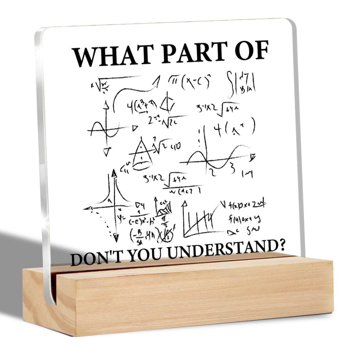 Engineer Gifts for Women Men - Funny Math Teacher and Engineering Student Desk Decorative Signs Plaques - 4 x 4 Inches Acrylic