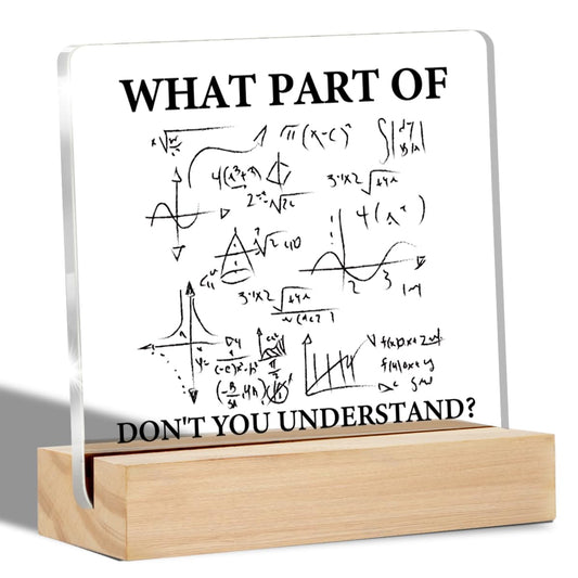 Engineer Gifts for Women Men - Funny Math Teacher and Engineering Student Desk Decorative Signs Plaques - 4 x 4 Inches Acrylic