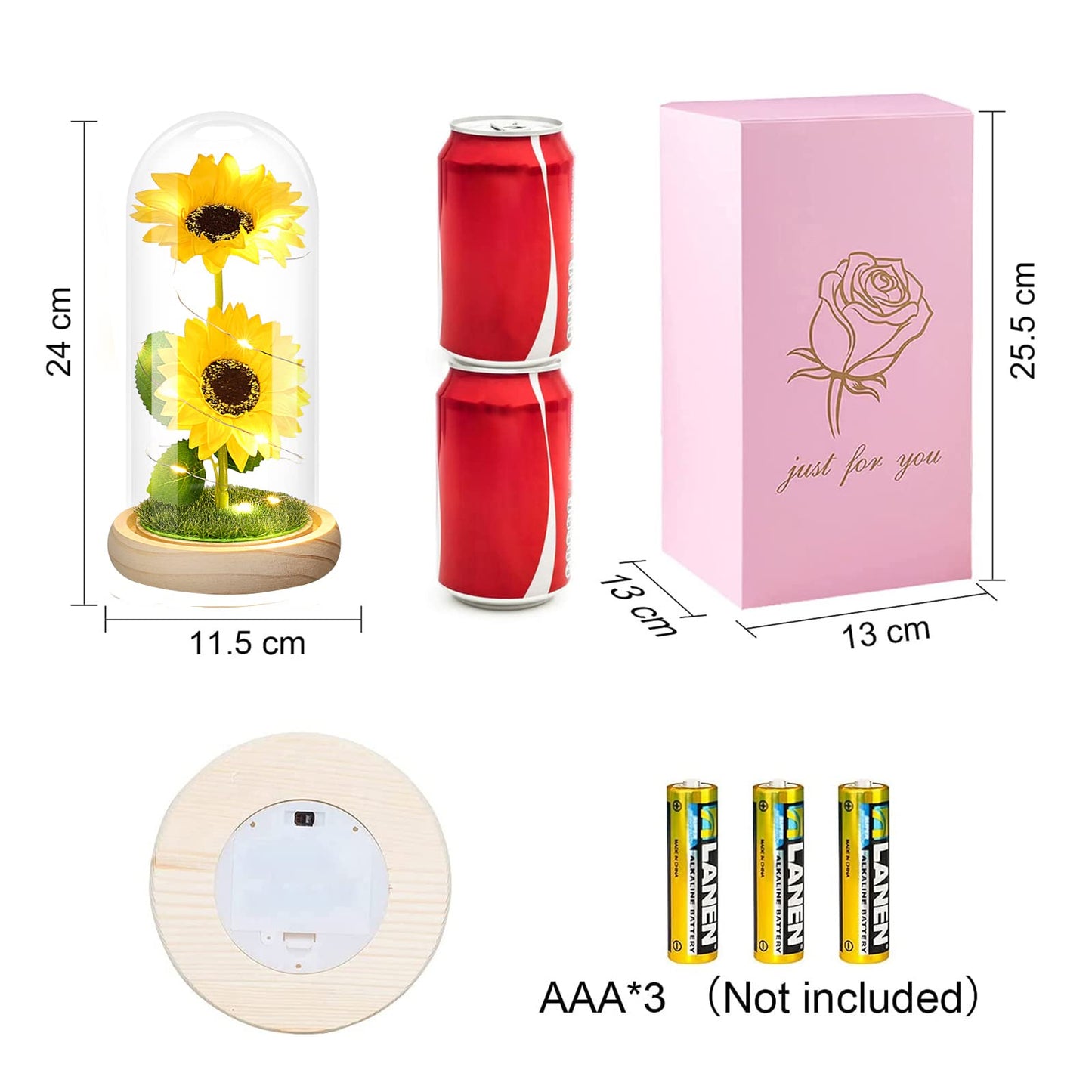 Birthday Gifts for Women Mothers Day Sunflower Gifts for Mom from Daughter, Mom Gifts for Women Sister Grandma Wife Teacher Friends Female,Mothers Day Flowers Gifts,Sunflowers Decor in Glass Dome