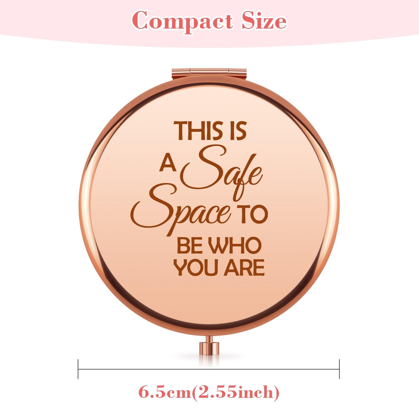 Mental Health Gift for Women Inspirational Compact Makeup Mirror Therapy Office Positive Affirmation Uplifting Mental Health Awareness Gifts for Therapist Pocket Folding Travel Mirror