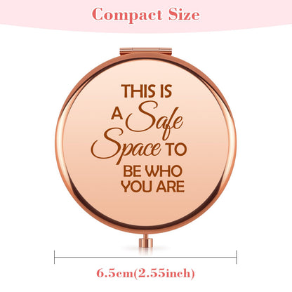 Mental Health Gift for Women Inspirational Compact Makeup Mirror Therapy Office Positive Affirmation Uplifting Mental Health Awareness Gifts for Therapist Pocket Folding Travel Mirror