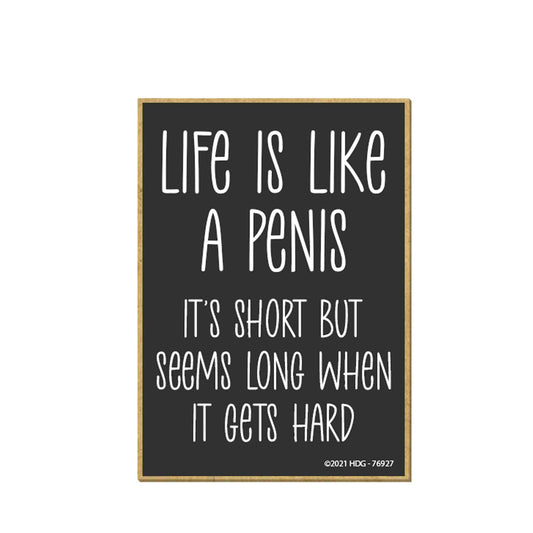 Honey Dew Gifts, Life is Like a Penis, 2.5 Inch by 3.5 Inch, Locker Decorations, Refrigerator Magnets, Decorative Funny Gag Gifts for Adults, Inappropriate Gifts, 76927