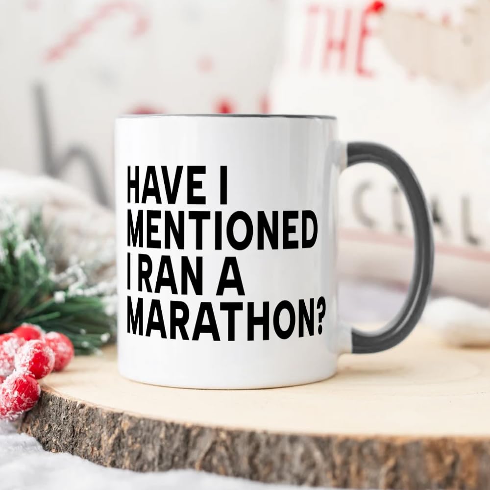 Running Marathon Lover Coffee Mug Gifts for Men and Women, Long Run Finisher Mug, Buddy Trail Fact Hobby Gift