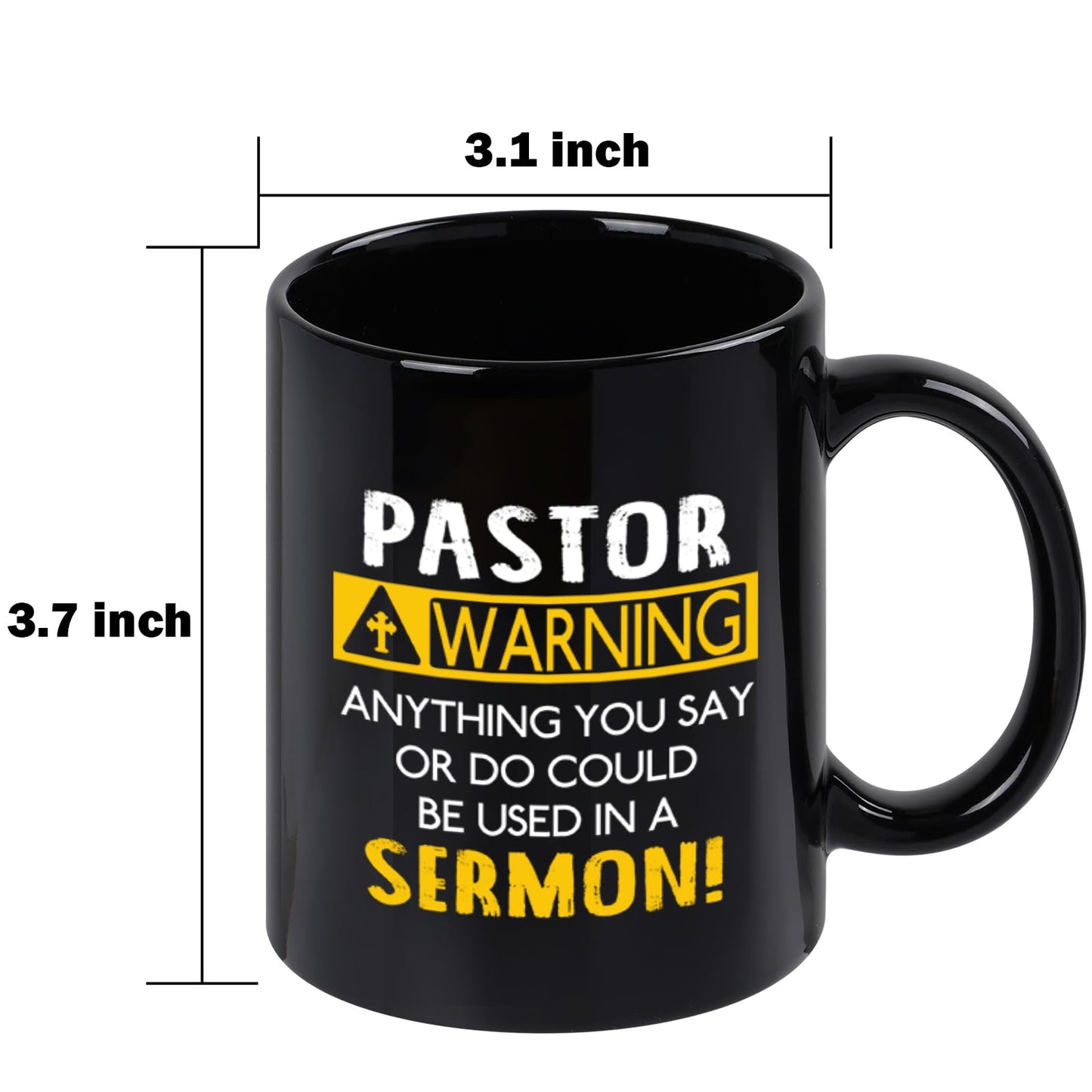 YHRJWN - Pastor Appreciation Mug, Religious Gifts for Men, Unique Christian Gifts for Birthday, Christmas - 11 Oz Black