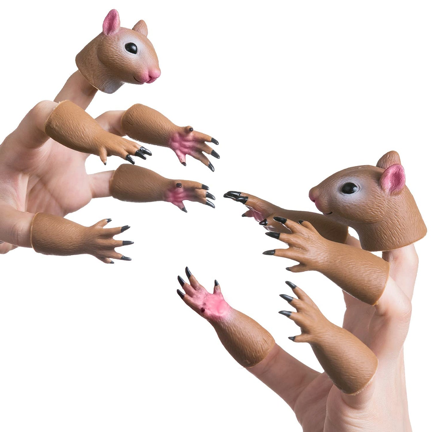 Squirrel Finger Puppet Tiny Hands Theater Prop, Funny Gag Gift for White Elephant, Easter Basket Swap, Adults and Kids