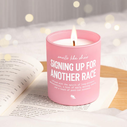Gifts for Runners Women, Funny Marathon Essentials Candle 10Oz, Cross Country, Half Marathon, Track and Field Runner Gifts, Running Accessories for Women Friends, Soy Wax Scented Candle