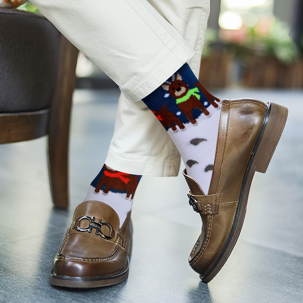 MarJunSep 28 Pairs Women's Christmas Holiday Socks Bulk for Unisex Adults Family Christmas Gifts Exchage Stocking Stuffers