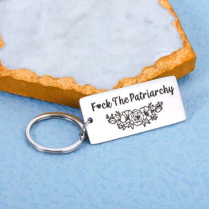 Sophauteem F**k The Patriarchy Keychain Inspirational Gifts for Women Feminist Activist Gift for Girl Power Stocking Stuffers