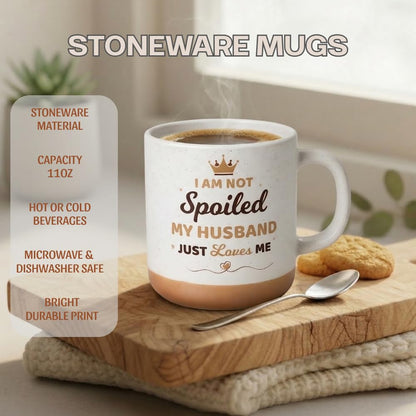 Mothers Day Gifts for Wife Mug, 11oz Stoneware Coffee Mug, Cute Wifey Coffee Mugs for Hot and Cold Drinks, Ceramic Mug for Spoiled Wife on Mother’s Day, Dishwasher and Microwave Safe