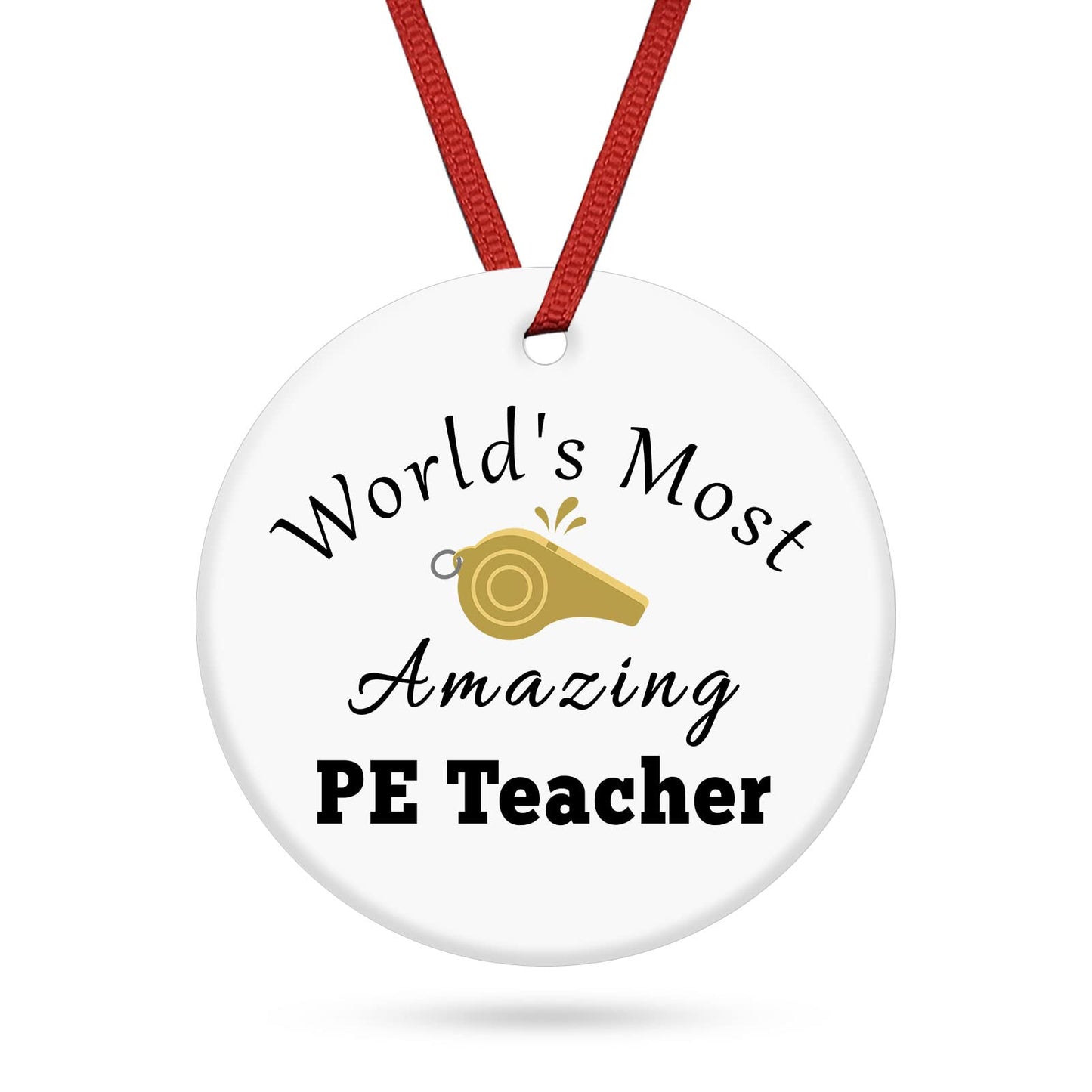 Physical Education Teacher Gift Ceramic Ornament Appreciation Gifts for PE Christmas Ornament Teacher Gifts from Student Retirement Present for Teachers Thank You Gift PE Teachers Birthday Present