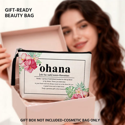 Hawaii Gifts Hawaiian Souvenirs Hawaiian Gifts for Women Hawaiian Tropic Ohana Makeup Bag Appreciation Gifts for Aunt Sister Grandma Cosmetic Bag Travel Bag for Christmas New Year's Day Birthday