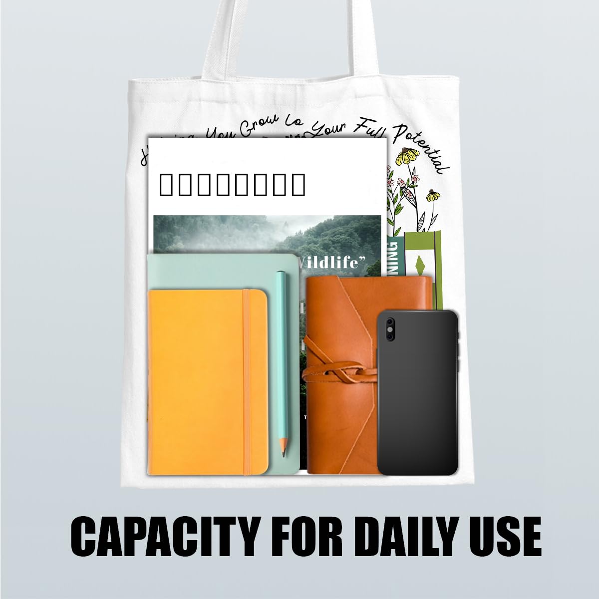 Mental Health Tote Bag for Women, Psychology Gifts for Counselor Therapist Canvas Tote Bag Double-Sided Print