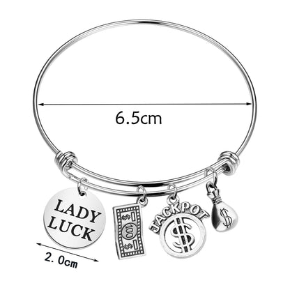 TGBJE Luck Gambler Gift Casino Queen Gift Lady Luck Bracelet Gambling Jackpot Gifts